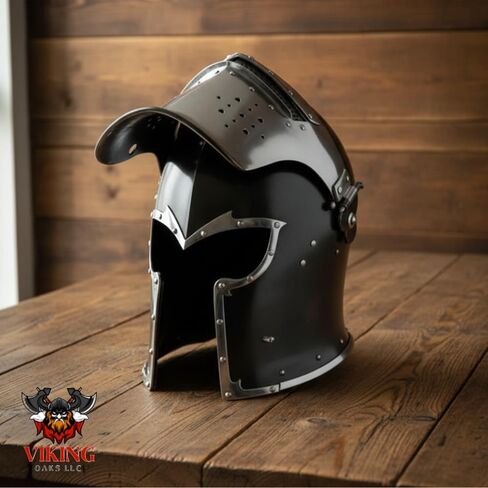 Barbuta Helmet | Viking Battle Knight Helmet Armour | Medieval Visored Barbute Helm for Cosplay | Wearable (Silver) in Saudi Arabia