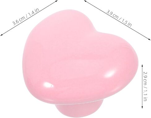 8 قطع من مقابض خزانة السيراميك على شكل قلب من جاتويدا، مقابض سحب صغيرة لأدراج خزانة ملابس غرفة النوم، أجهزة خزانة مزخرفة باللون الوردي الفاتح مع براغي تثبيت in Kuwait