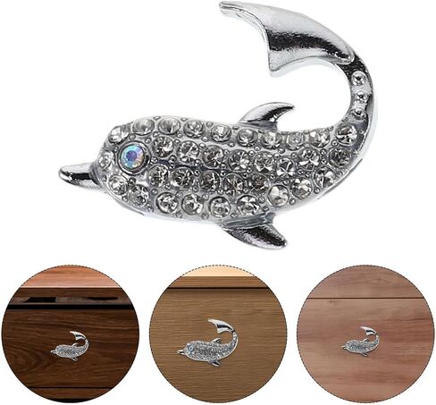 VALICLUD 4pcs Dolphin Cabinet Knobs with Screws Drawer Handles for ’s Room Furniture Door Pulls Decorative Dresser Closet Hardware in Kuwait