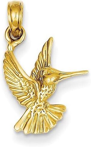 14k Yellow Gold Hummingbird Pendant in Saudi Arabia