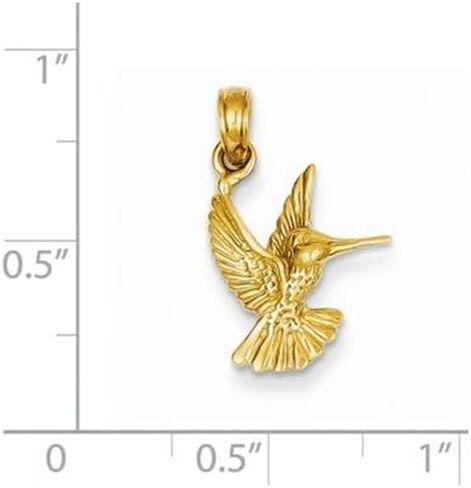 14k Yellow Gold Hummingbird Pendant in Saudi Arabia