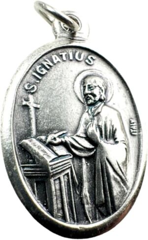 مجموعة ميداليات Westmon Works St Ignatius of Loyola قلادات معدنية إيطالية مع بطاقات مقدسة مصنوعة في الولايات المتحدة الأمريكية، حزمة من 5 in Kuwait