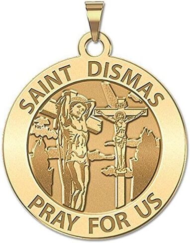 PicturesOnGold.com Saint Dismas Religious Medal - Available in Solid 10K And14K Yellow or White Gold, or Sterling Silver in Kuwait