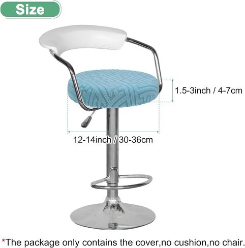 1-Pack Bar Stool Covers Round, for 12-14 Inch Polyester Strip Pattern Seat Covers with Elastic Bands for Bar Stool/Round Cushion [Sky Blue] in Kuwait