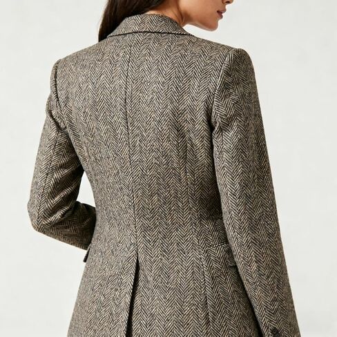 Womens Herringbone Tweed 3 Piece Suit Sets Tuxedo Blazer Pants Vest Set Business Professional Outfits in Saudi Arabia