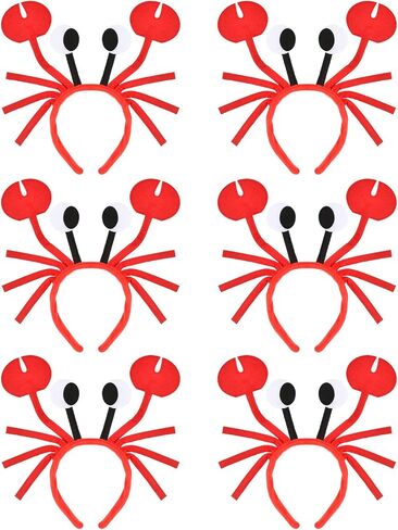 Crab Headbands, Red, One Size, Novelty Costume Hair Accessory for Halloween and Beach Parties, 6 Pack in Saudi Arabia