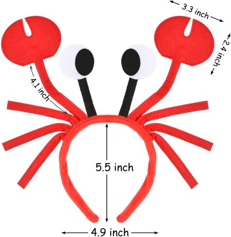 Crab Headbands, Red, One Size, Novelty Costume Hair Accessory for Halloween and Beach Parties, 6 Pack in Saudi Arabia