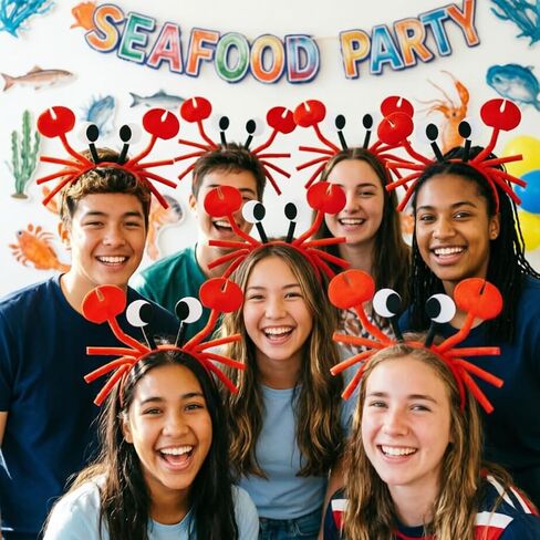 Crab Headbands, Red, One Size, Novelty Costume Hair Accessory for Halloween and Beach Parties, 6 Pack in Saudi Arabia