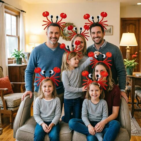 Crab Headbands, Red, One Size, Novelty Costume Hair Accessory for Halloween and Beach Parties, 6 Pack in Saudi Arabia