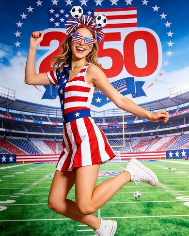 Hikkcos Soccer Headband, 4th of July Headband for Women USA Patriotic Headwaear and Star Glasses Set, Red White Blue Costume for 250 Years Independence Day Party Accessories in Kuwait