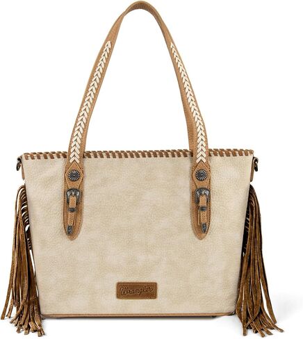 Wrangler Tote Bag for Women Western Fringe Shoulder Purse with Whipstitch Detail, Woven Top Handle Crossbody Handbag in Kuwait