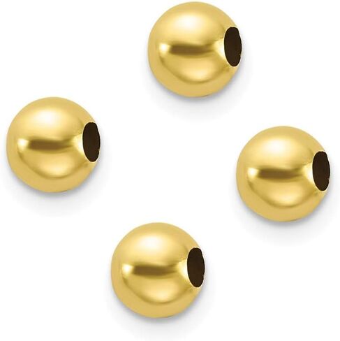 Solid 10K Yellow Gold Set Of 4, 4mm Spacer Beads in Kuwait
