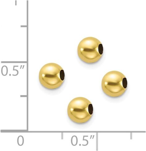 Solid 10K Yellow Gold Set Of 4, 4mm Spacer Beads in Kuwait
