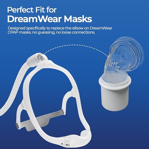 Replacement Elbow/Swivel for DreamWear Nasal CPAP Mask, Secure & Streamlined for Comfort and Quiet Sleep, Compatible with DreamWear and DreamWisp in Saudi Arabia