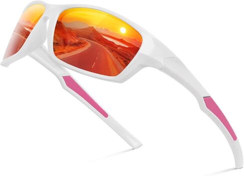 Fanshen Polarized Sunglasses for Men Women, Wrap Around Sunglasses for Mens Womens Cycling Running UV Protection in Kuwait