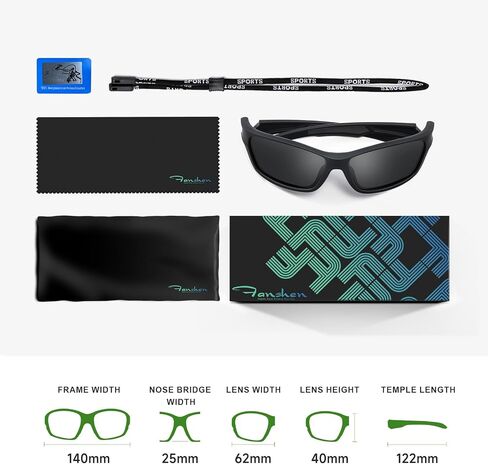 Fanshen Polarized Sunglasses for Men Women, Wrap Around Sunglasses for Mens Womens Cycling Running UV Protection in Kuwait
