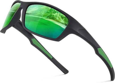 Fanshen Polarized Sunglasses for Men Women, Wrap Around Sunglasses for Mens Womens Cycling Running UV Protection in Kuwait
