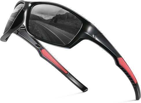 Fanshen Polarized Sunglasses for Men Women, Wrap Around Sunglasses for Mens Womens Cycling Running UV Protection in Kuwait