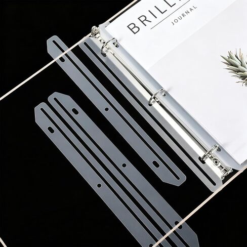 24Pcs 3 Hole Magazine Binder Inserts Holders, 11.81 x 1.14 Inch, 3 Ring Binder Strips, Punched Magazine Holder for File Book Music Folder & Document Storage (Translucent White) in Kuwait