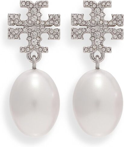 Tory Burch Women's Moondance Pearl and Pavé Drop Earrings in Kuwait