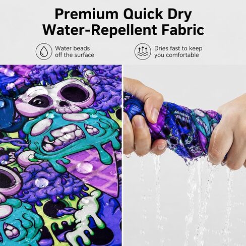 Men Beach Shorts Elastic Waist Drawstring Athletic Shorts Hawaiian Tropical Printed Casual Swimsuit with Pockets in Kuwait