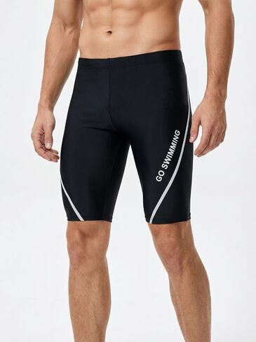 Men's Striped Swim Trunks Plus Size Boxer Briefs Quick Dry Swimwear Beach Pool Shorts in Kuwait