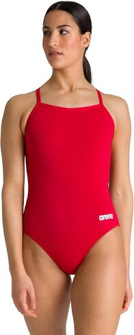 ARENA Women's Team MaxLife Swimsuit Solid FL Light Drop Back Sports Athletic One Piece Swimwear Training Bathing Suit, Red/White, US Size 44 in Kuwait