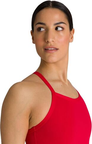 ARENA Women's Team MaxLife Swimsuit Solid FL Light Drop Back Sports Athletic One Piece Swimwear Training Bathing Suit, Red/White, US Size 44 in Kuwait