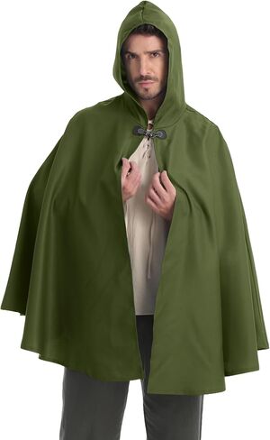 Medieval Cloak with Hood Men Renaissance Cape Halloween Costumes for Adults in Saudi Arabia