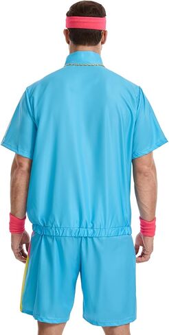 80s Outfit for Men-90s Costumes Short Sleeve Jacket & Shorts Set - for Halloween & Retro Party in Kuwait
