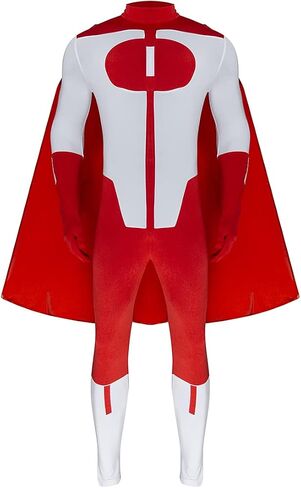 LILLIWEEN Omni-Man Cosplay Costume Halloween Cosplay Jumpsuit with Cloak Adults Full Set Outfits in Kuwait