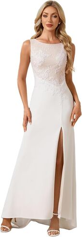 Ever-Pretty Women's Boat Neck Sleeveless Lace Mermaid Wedding Dress Bridal Gown with Train 02729 in Kuwait