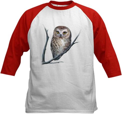 CafePress Little Owl Kids Baseball Tee Kids Cotton Baseball Jersey, 3/4 Raglan Sleeve Shirt in Kuwait