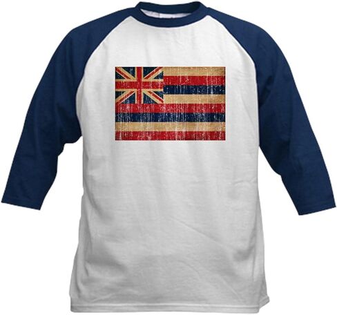 قميص بيسبول للأطفال من CafePress Hawaii Flag للأطفال، قميص بيسبول قطني للأطفال، قميص بأكمام 3/4 راجلان in Kuwait