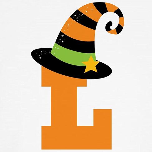 CafePress Halloween Letter L Witch Monogram Kids Baseball Je Kids Cotton Baseball Jersey, 3/4 Raglan Sleeve Shirt in Kuwait