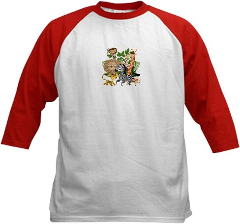 CafePress Animal Safari Kids Baseball Jersey Kids Cotton Baseball Jersey, 3/4 Raglan Sleeve Shirt in Kuwait