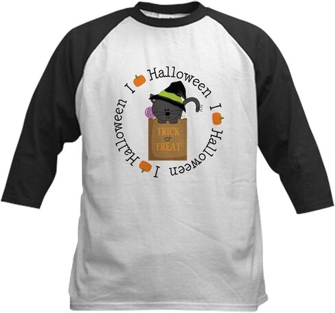 CafePress I Love Halloween Kids Baseball Jersey للأطفال قطن جيرسي بيسبول، قميص بأكمام 3/4 راجلان in Kuwait