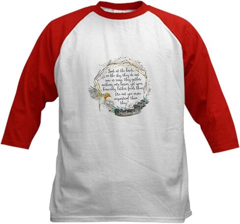 CafePress Birds in The Sky Baseball Jersey Kids Cotton Baseball Jersey, 3/4 Raglan Sleeve Shirt in Kuwait