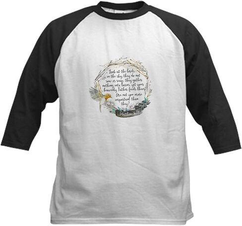 CafePress Birds in The Sky Baseball Jersey Kids Cotton Baseball Jersey, 3/4 Raglan Sleeve Shirt in Kuwait