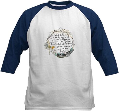 CafePress Birds in The Sky Baseball Jersey Kids Cotton Baseball Jersey, 3/4 Raglan Sleeve Shirt in Kuwait