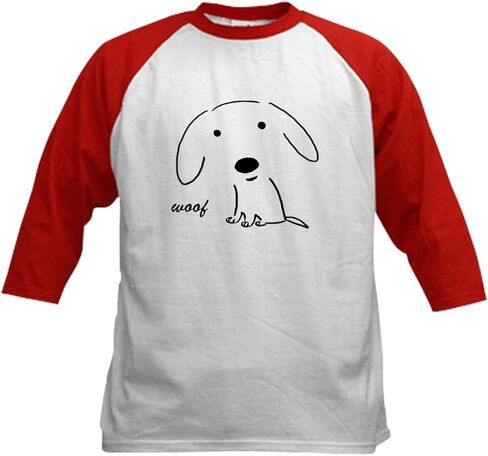 قميص بيسبول للأطفال من CafePress Little Woof مصنوع من قطن جيرسي، قميص بأكمام 3/4 راجلان in Kuwait