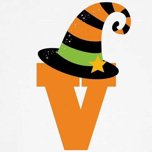 CafePress Halloween Letter V Witch Monogram Kids Baseball Je Kids Cotton Baseball Jersey, 3/4 Raglan Sleeve Shirt in Kuwait