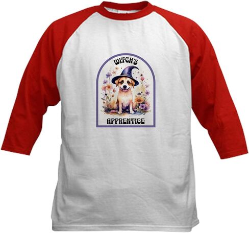 CafePress Halloween Witch Apprentice البيسبول جيرسي للأطفال قطن جيرسي البيسبول، 3/4 قميص بأكمام راجلان in Kuwait