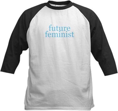 قميص بيسبول للأطفال من CafePress Future Feminist قطن جيرسي بيسبول، قميص بأكمام 3/4 راجلان in Kuwait