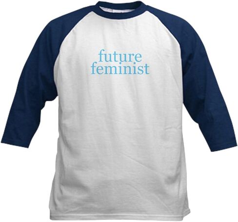 قميص بيسبول للأطفال من CafePress Future Feminist قطن جيرسي بيسبول، قميص بأكمام 3/4 راجلان in Kuwait