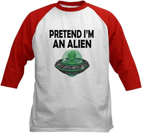 CafePress Halloween Pretend Im an Alien Baseball Jersey Kids Cotton Baseball Jersey, 3/4 Raglan Sleeve Shirt in Kuwait