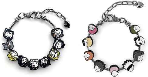 Send Randomly, JJK and Slayer Beaded Bracelets, Featuring Style Cartoon Characters and Detachable Metal Chains,Gift for Men Women Fans in Saudi Arabia