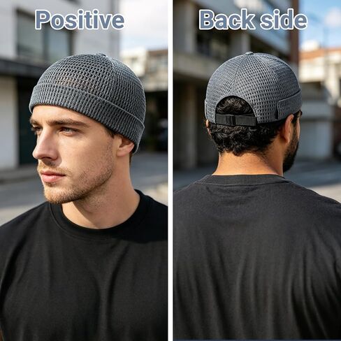 2 Pack Men’s Breathable Brimless Docker Hat,Lightweight Mesh Skull Cap,Hip-Hop Cap Docker Beanie for Summer Outdoor Wear in Saudi Arabia