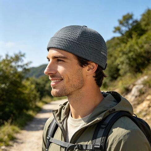 2 Pack Men’s Breathable Brimless Docker Hat,Lightweight Mesh Skull Cap,Hip-Hop Cap Docker Beanie for Summer Outdoor Wear in Saudi Arabia