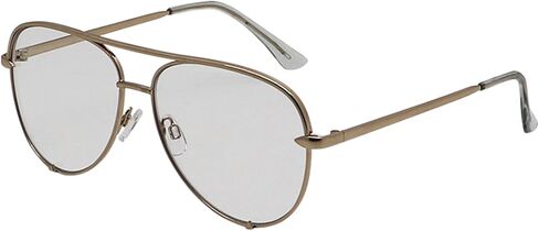 Mad Shade Fashion Aviator Optical Glasses for Men & Women, Trendy Classic Gold Metal Frame Clear Lenses, Lightweight Durable Eyewear in Saudi Arabia